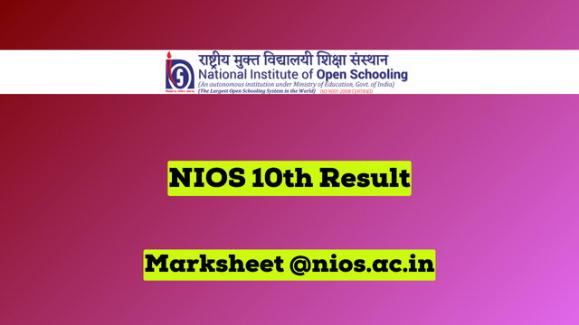NIOS 10th Result 2024