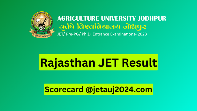 Rajasthan JET Result 2024