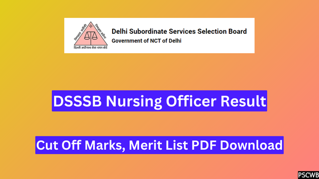 DSSSB Nursing Officer Result 2024, Cutoff Marks, Leaderboard PDF Download